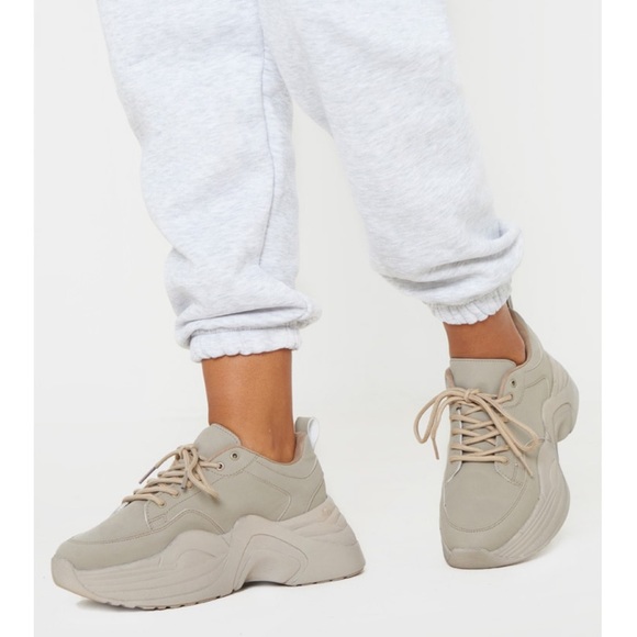 PrettyLittleThing Shoes - Sand Extreme Platform Sole Chunky Sneaker - PLT